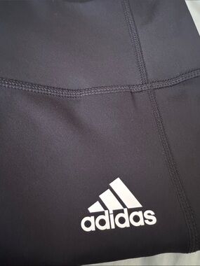 adidas Black Leggings with White Logo Accent
